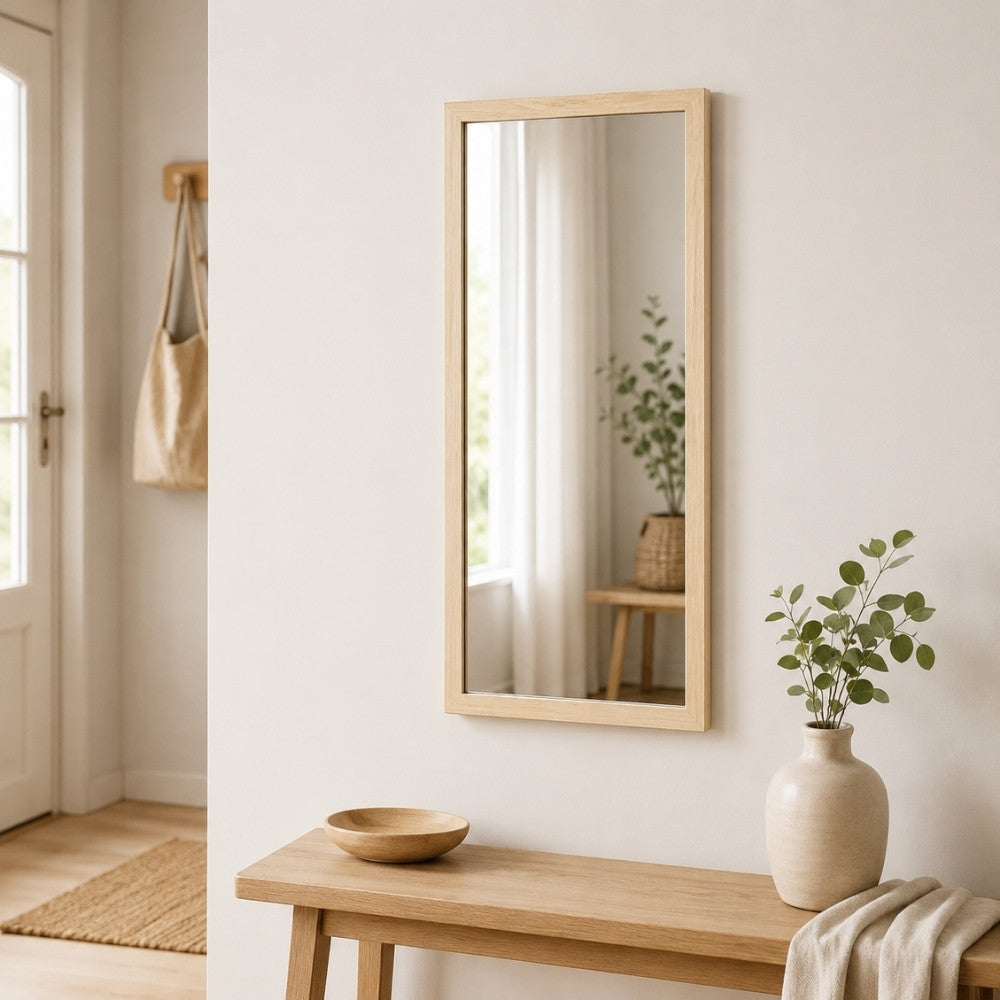 Eleganter Spiegel ARIZONA 75x45cm Wandspiegel natural Holzrahmen