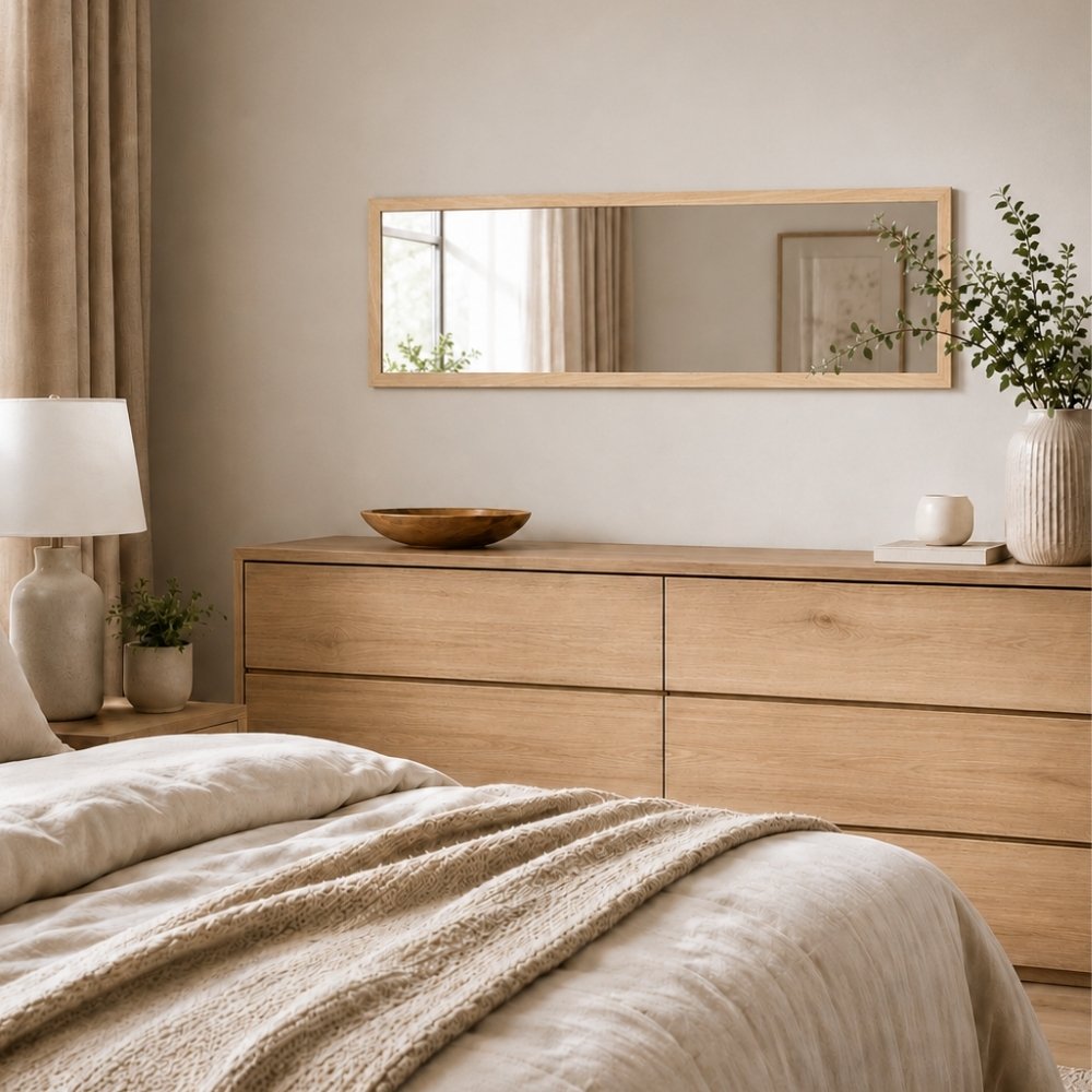 Eleganter Spiegel ARIZONA 110x45cm Wandspiegel natural Holzrahmen