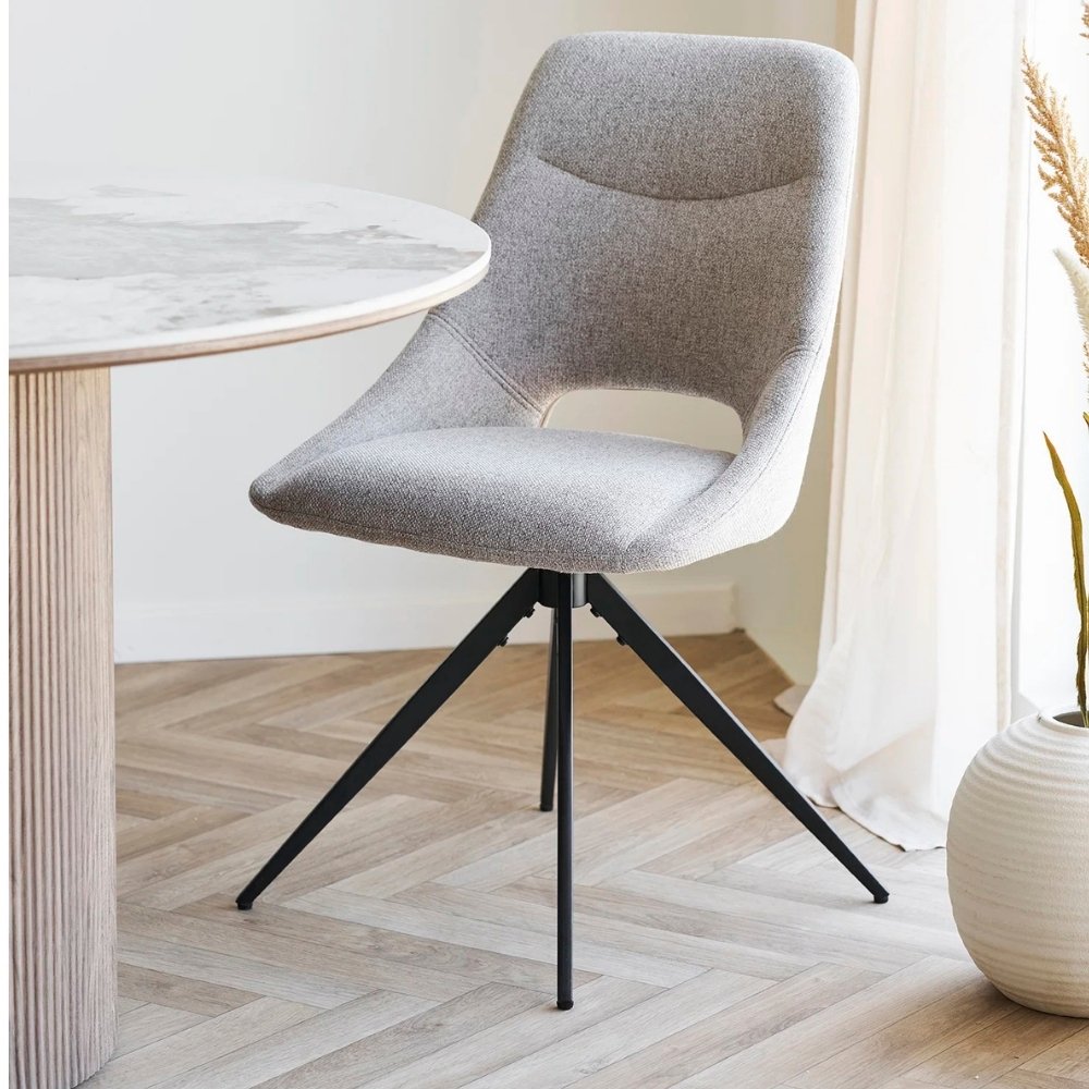 Scandi Drehstuhl NORDA Sand – Esszimmerstuhl 2er Set