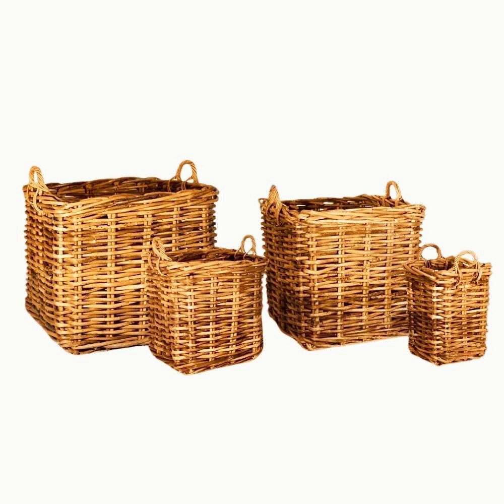 Dickes CL Rattan Korb CESTINO natural ca.35x40cm Griffe Pflanzkorb