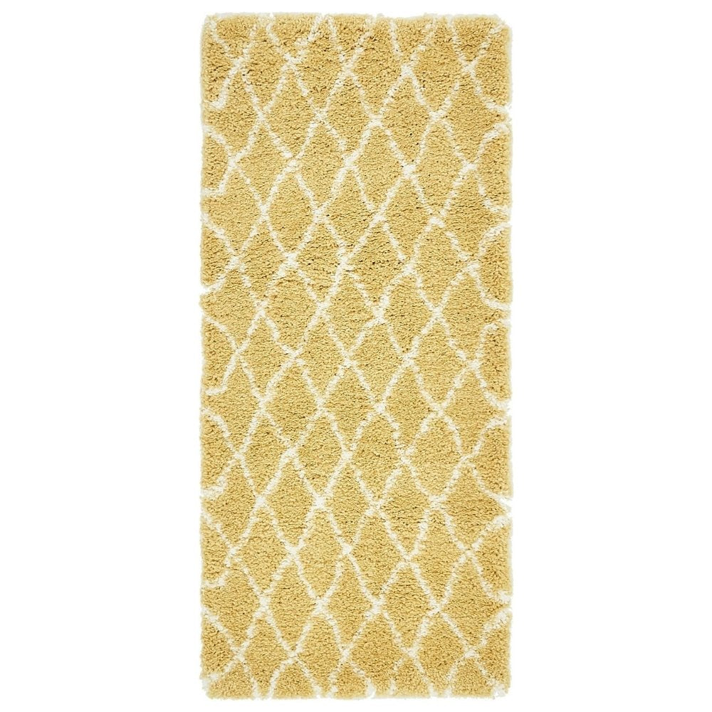 Teppich MARA Shaggy Läufer Gold-Gelb 80x185 cm