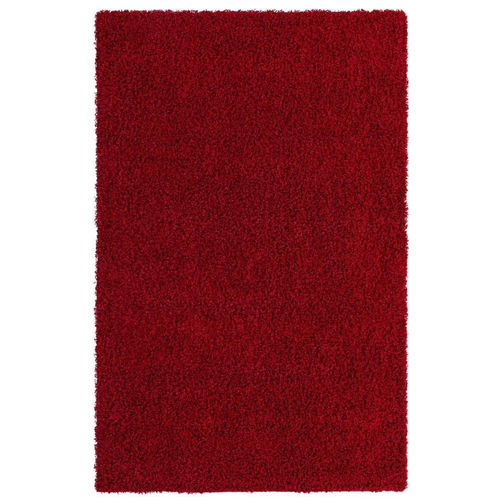 Teppich HIGH-FLOR Rechteckig Kirschrot diverse Größen