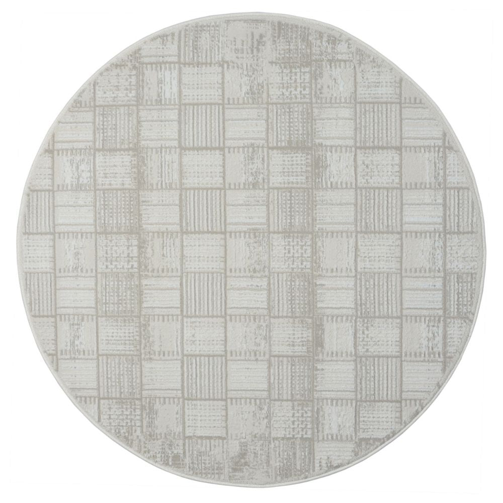 Teppich CASA rund Creme-Weiss 120 x 120 cm