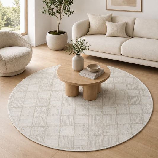 Teppich CASA rund Creme-Weiss 120 x 120 cm