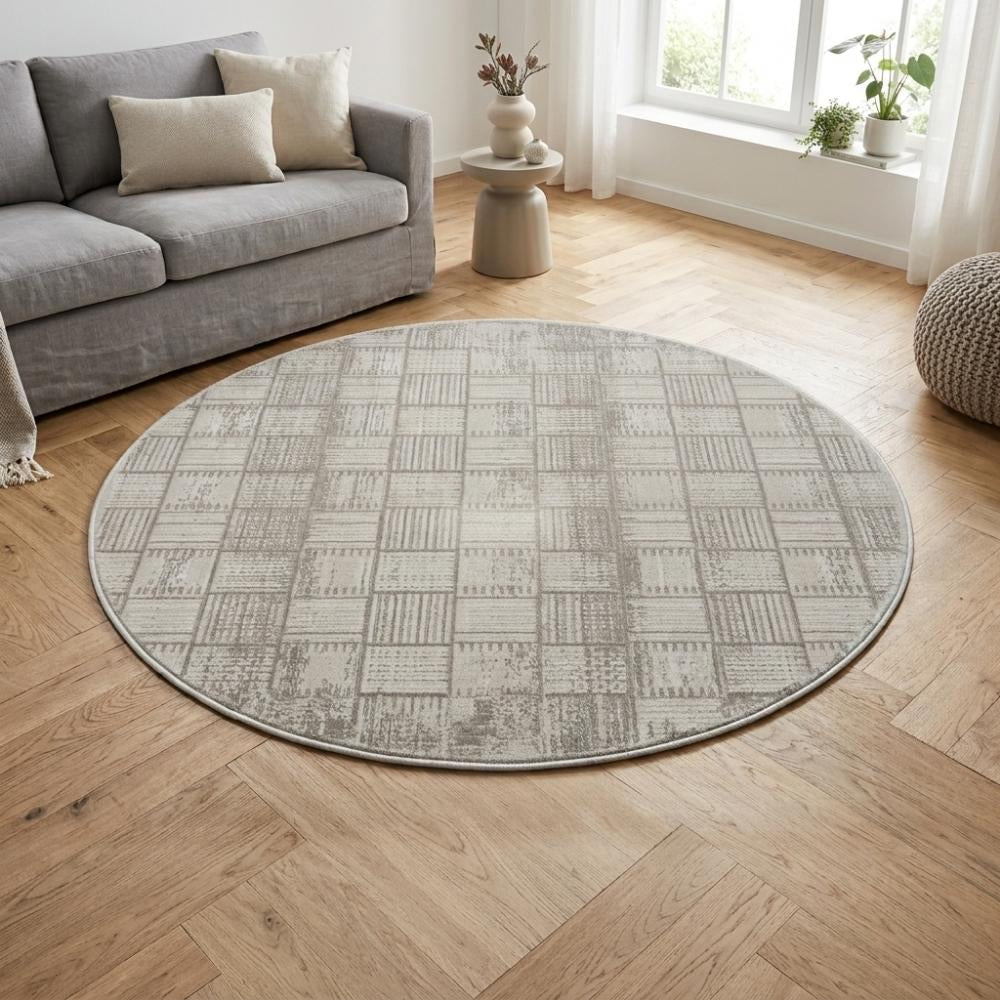 Teppich CASA rund Creme-Weiss 120 x 120 cm