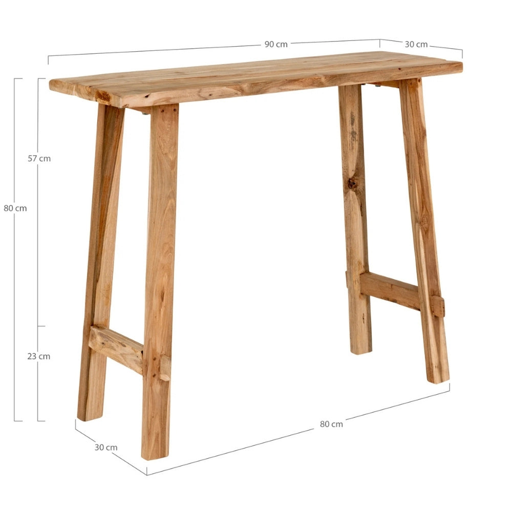 Massivholz Konsolentisch NIRONA 90cm recyceltes Teakholz Konsole