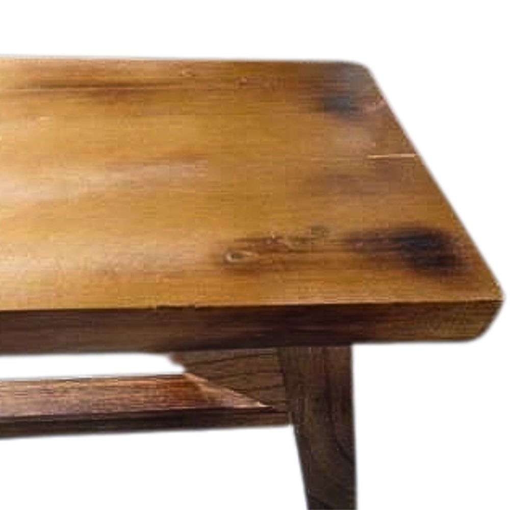 Massivholz Hocker APO Geflammt 50cm Albasia-Holz Handarbeit