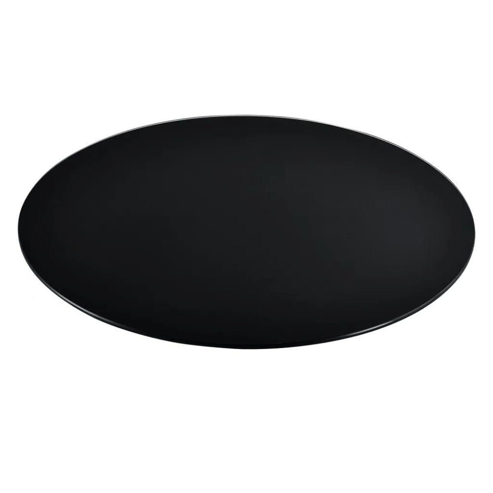Glasplatte TERRY 80cm schwarz 8mm rund gehärtetes Glas