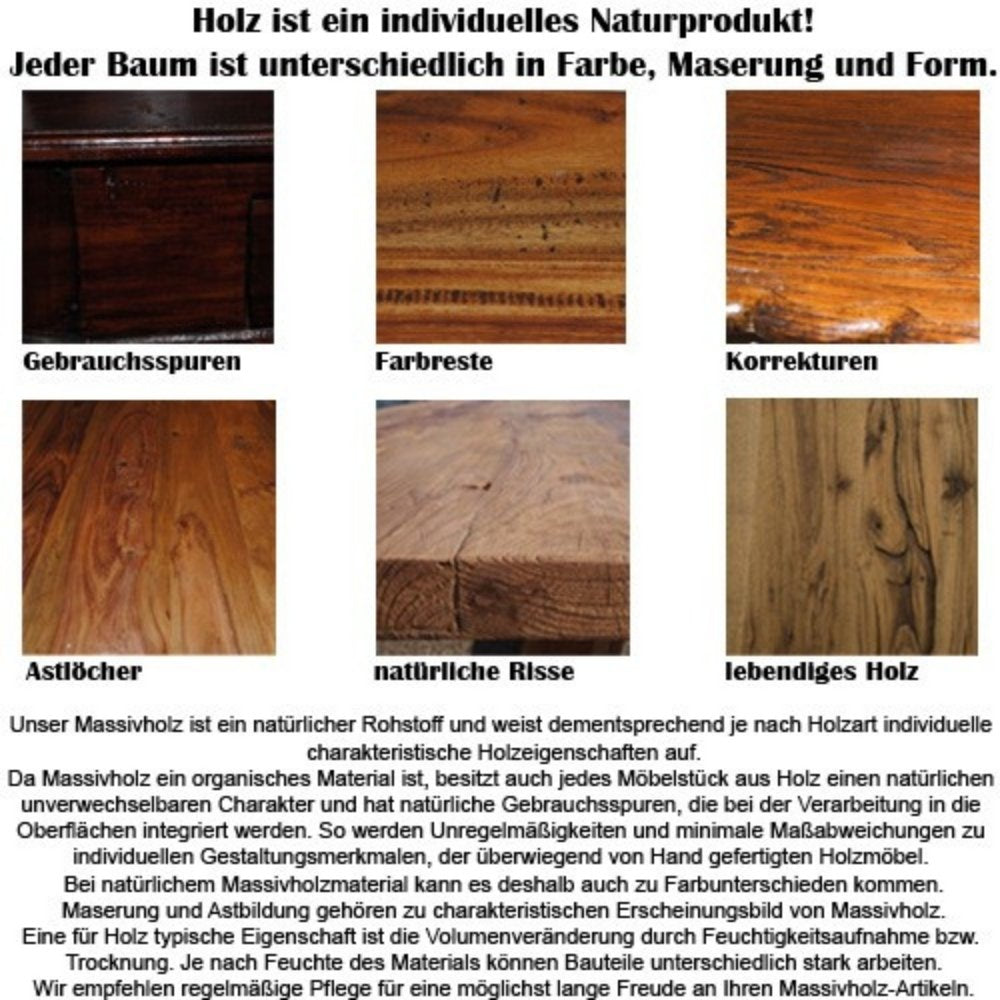 Massivholz Beistelltisch KITAR-E 45cm Mangoholz natural Handmade