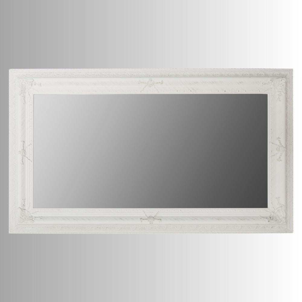 Pompöser Antik Spiegel EVEN 180x100cm Antik-White 15cm Holzrahmen