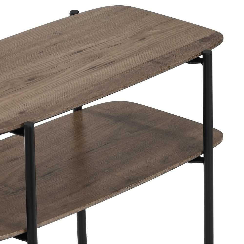 Moderner Beistelltisch PINA 60cm taupe Pinien-Optik Pflanzsäule