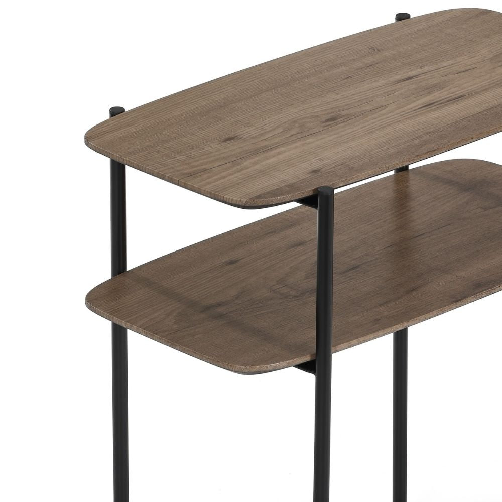 Moderner Beistelltisch PINA 60cm taupe Pinien-Optik Pflanzsäule