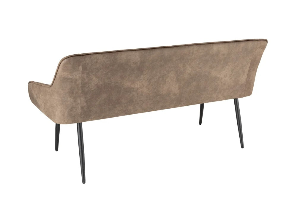 Elegante Sitzbank MILAN ca.160cm Mikrofaser taupe Armlehnen