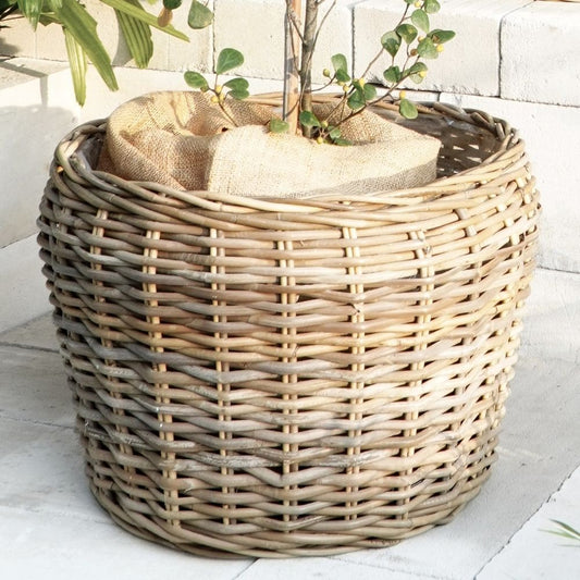 Natur Rattankorb GINI Natural Grey ca.46x36cm Pflanzkorb Übertopf
