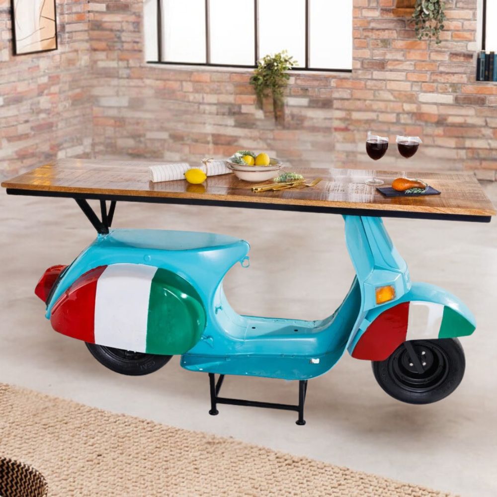 Retro-Tresen Theke SCOOTER Italy 166cm türkis