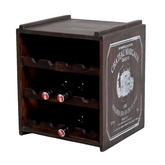Flaschenbox SURAT Brown ca. H40cm Mahagoni Shabby Weinregal