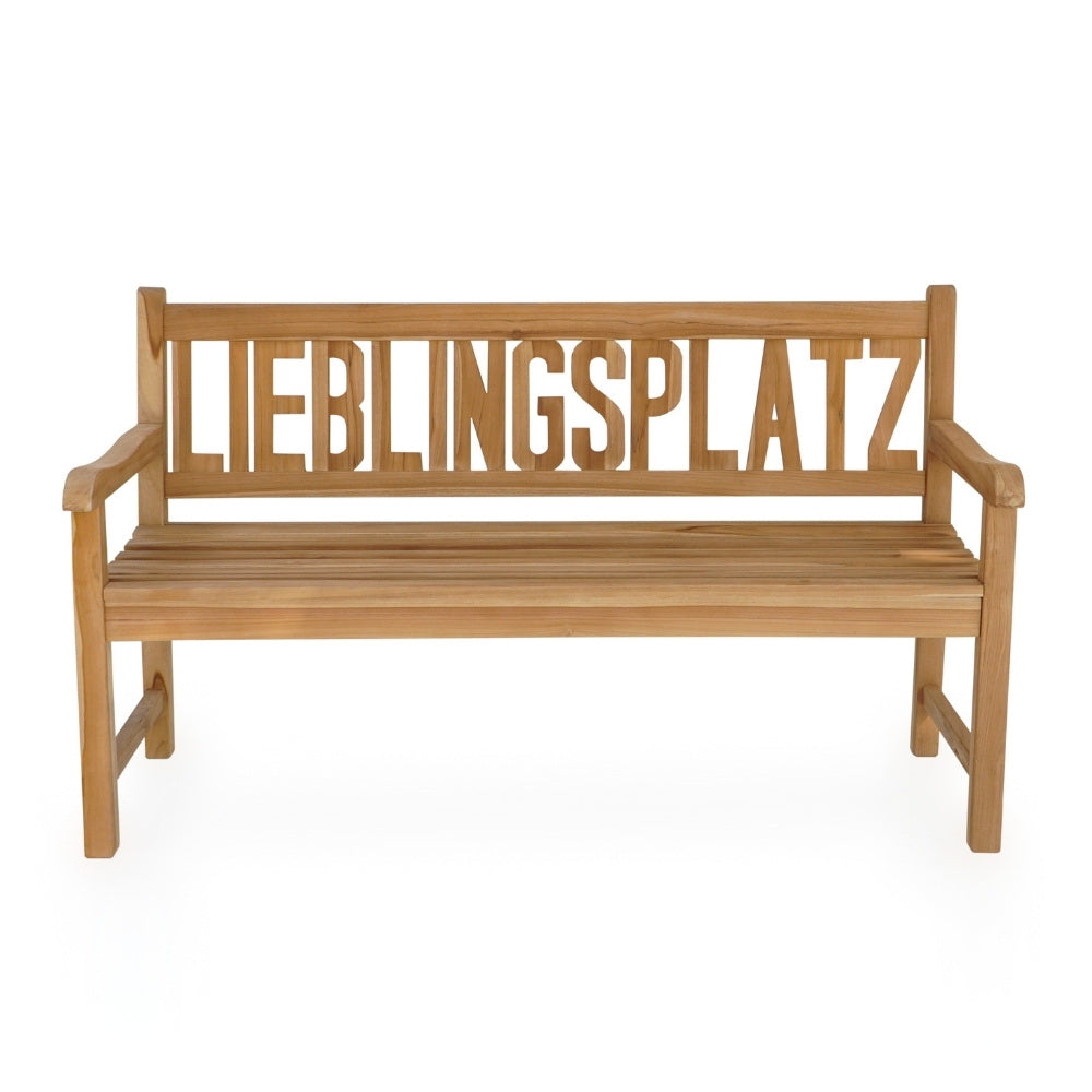 Massive Teak Sitzbank LIEBLINGSPLATZ 130cm Gartenbank Holzbank