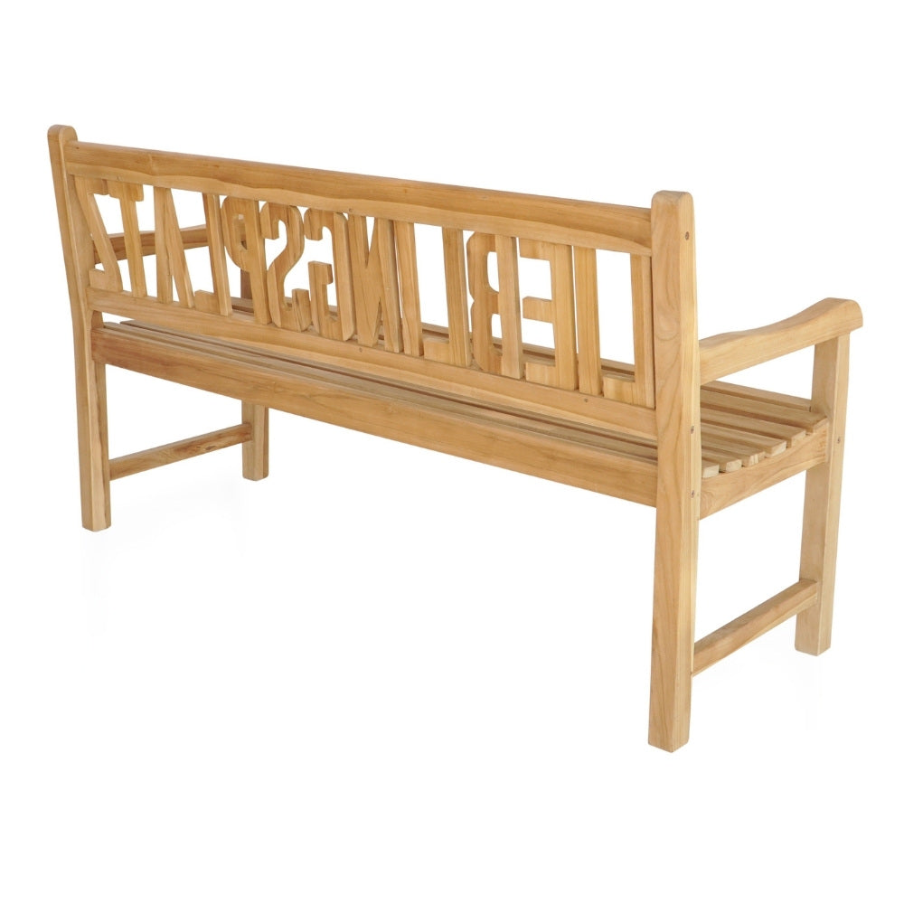 Massive Teak Sitzbank LIEBLINGSPLATZ 130cm Gartenbank Holzbank