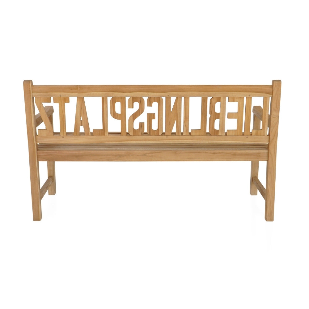 Massive Teak Sitzbank LIEBLINGSPLATZ 130cm Gartenbank Holzbank