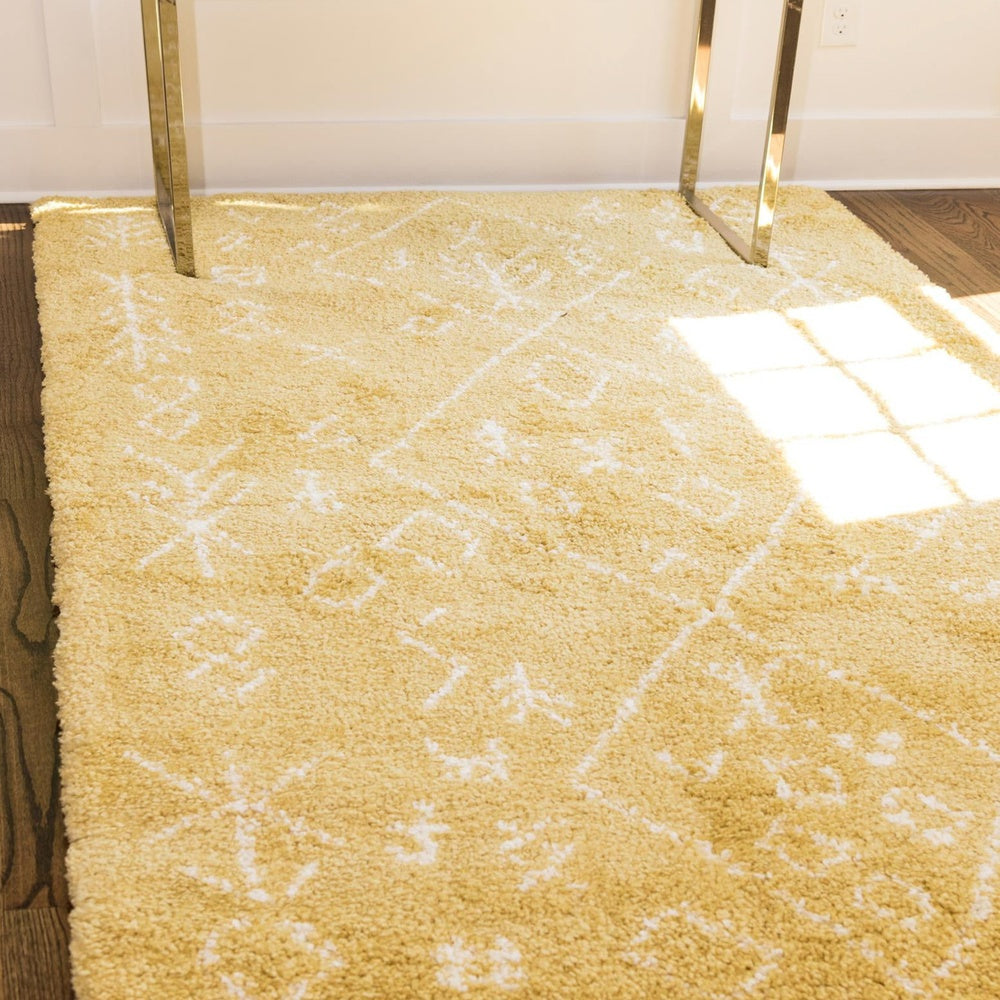 Teppich MARA Shaggy Rechteckig Gelb diverse Größen