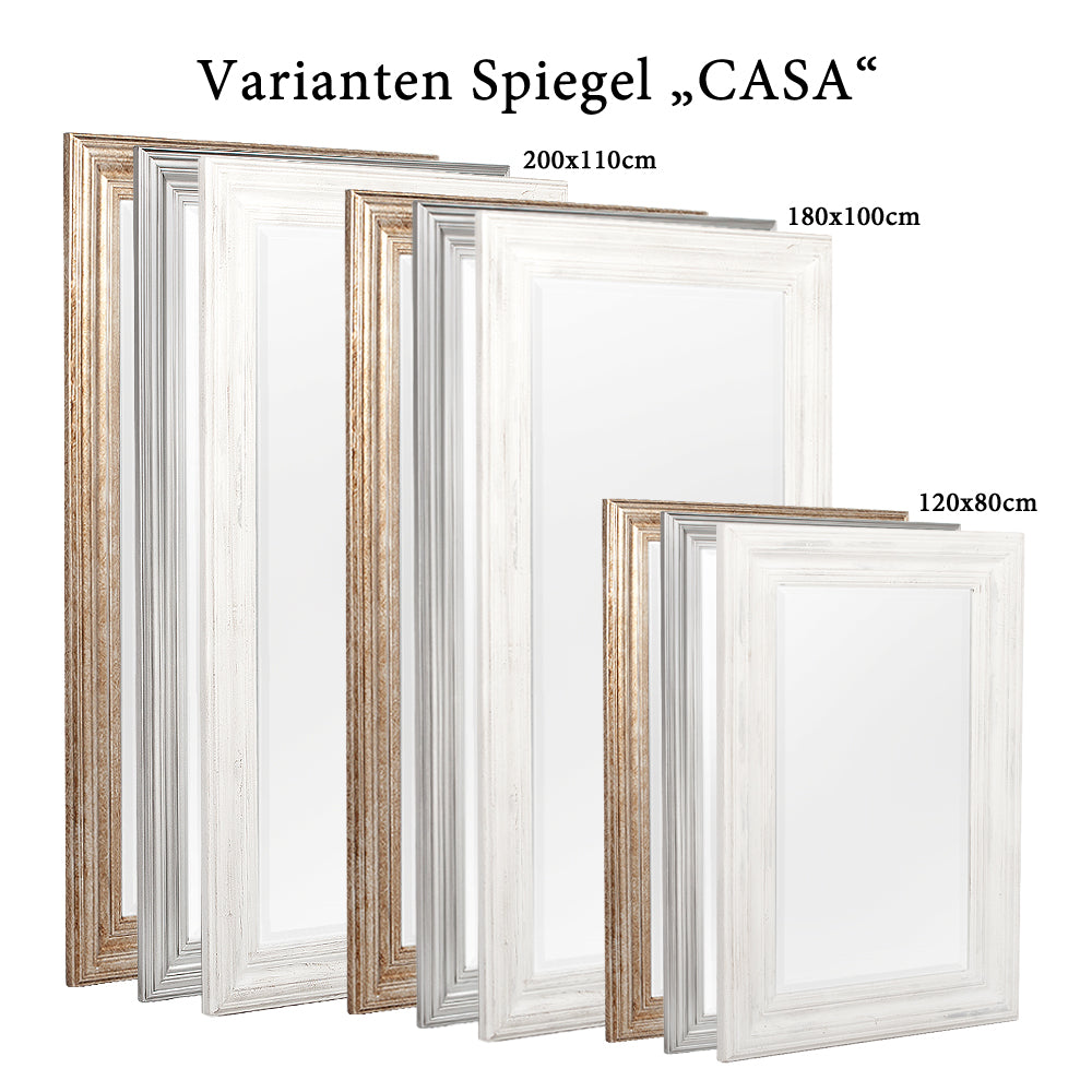 Spiegel CASA Vintage Silber/Gold ca. 180x100cm