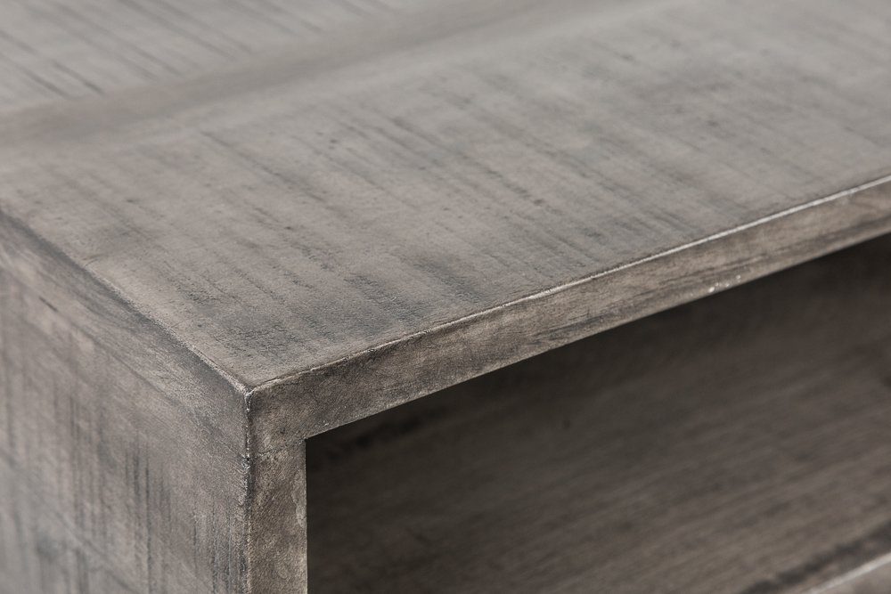 Industrie-Look Schreibtisch ALINA 100cm grau Mangoholz Metallbeine