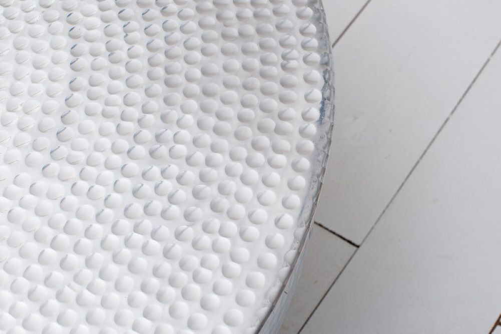 Design Couchtisch MARTELLO No.1 Aluminium 60cm silber Hammerschlag