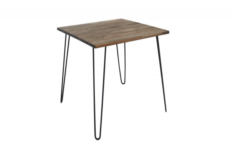 Industrie-Look Esstisch ALINA 80cm living-brown Akazie Metallbeine