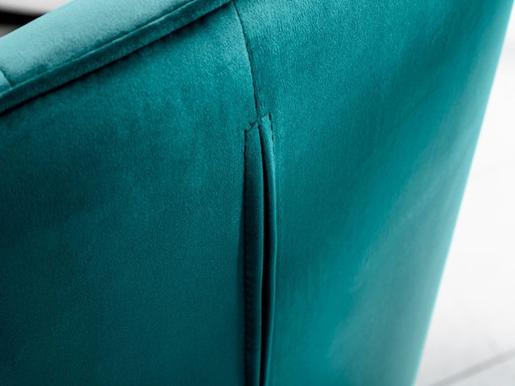 Moderner Samt Stuhl ZIRA türkis mit Armlehne