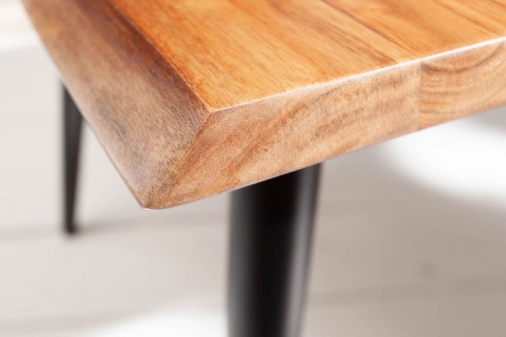 Industrie-Design Couchtisch RANIC ca.60cm Akazie Baumkante