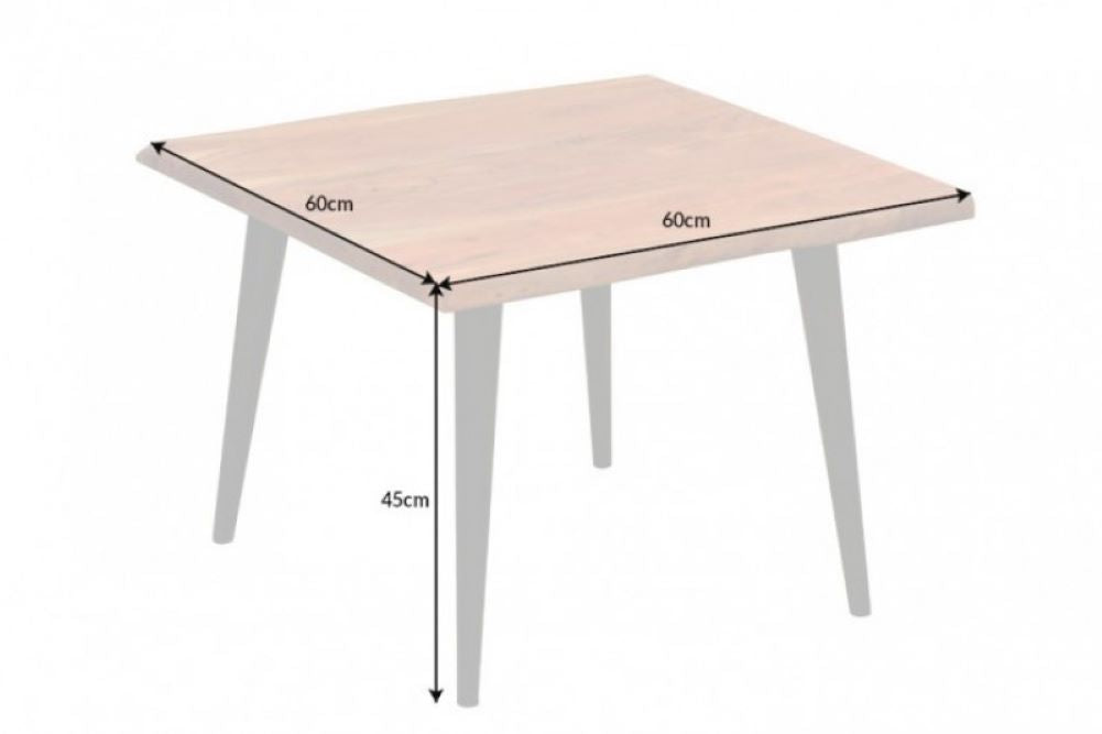 Industrie-Design Couchtisch RANIC ca.60cm Akazie Baumkante