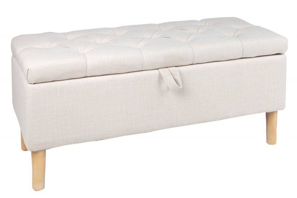 Elegante Truhenbank MODAN beige ca.100cm Stauraum