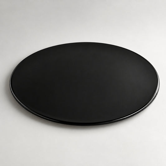 Glasplatte TERRY 80cm schwarz 8mm rund gehärtetes Glas