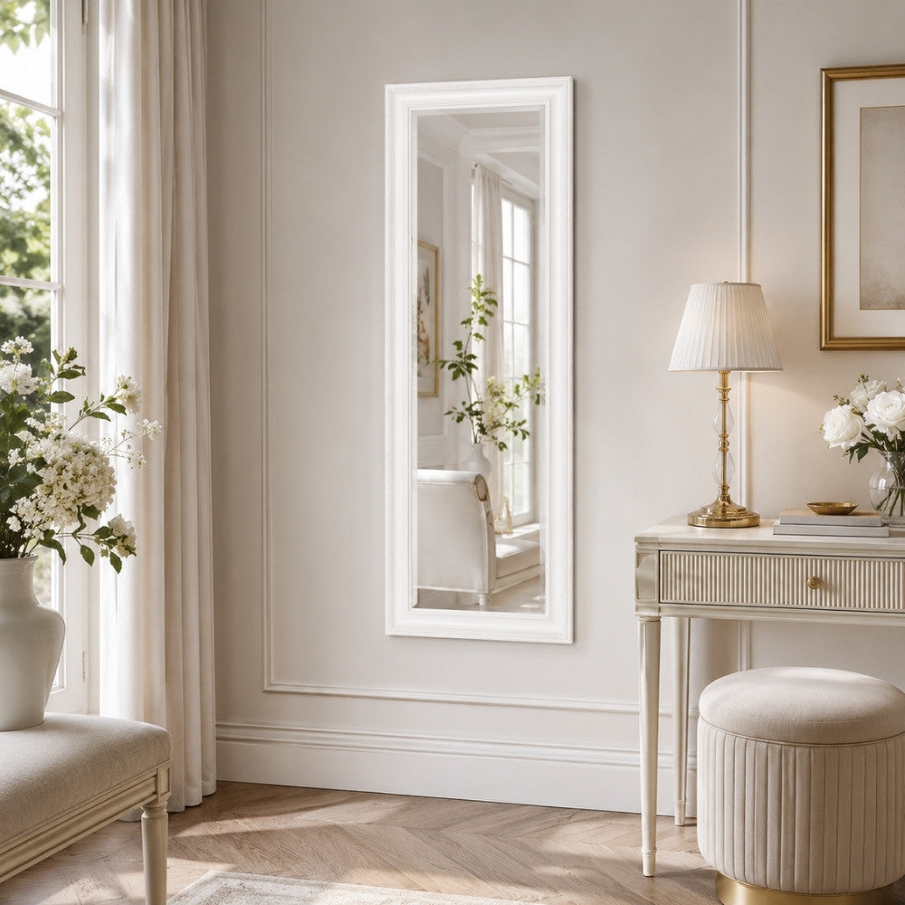 Eleganter Spiegel COPIA Pur-Weiß 140x50cm Holzrahmen