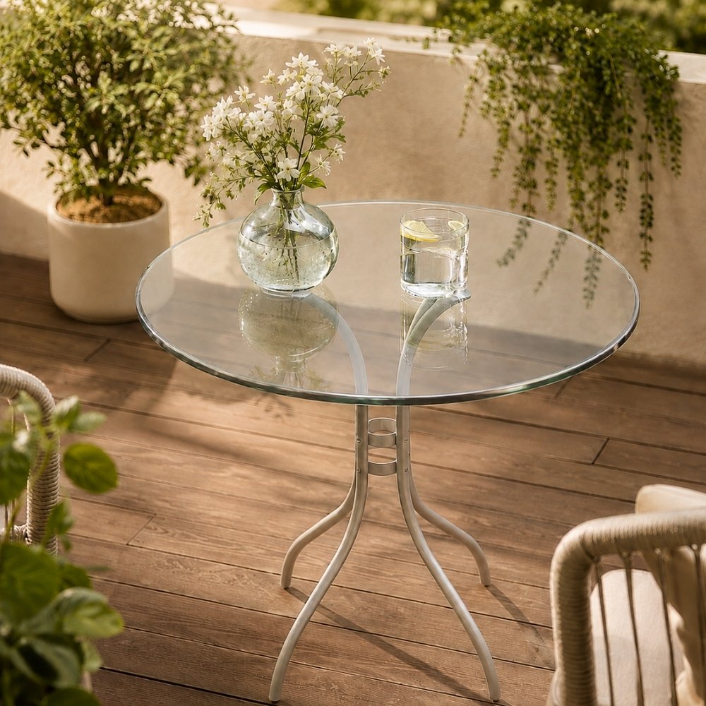Glasplatte TERRY 60cm Rund 8mm Gehärtetes Glas