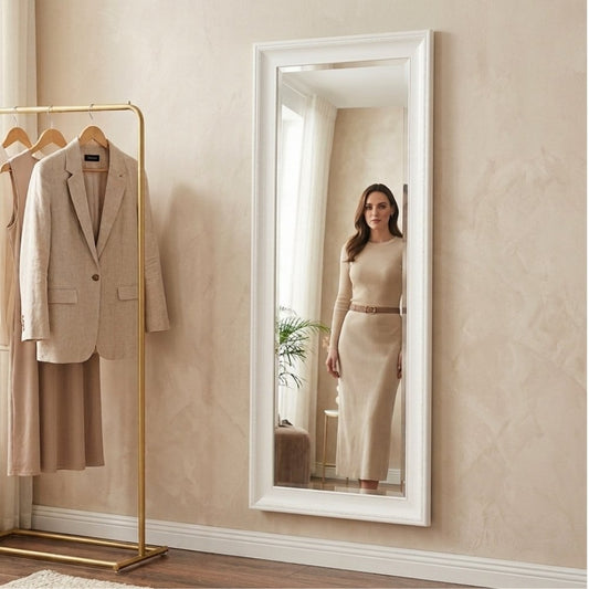 Eleganter Spiegel COPIA Pur-Weiß 140x50cm Holzrahmen