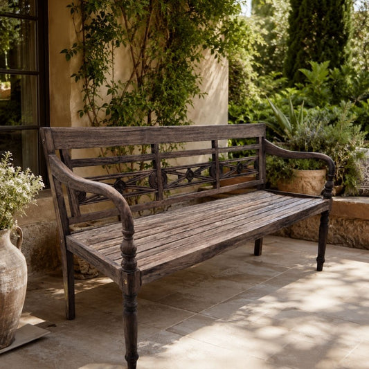 Massive Teakholz Sitzbank CHRISTOS 150cm brown Outdoor Gartenbank