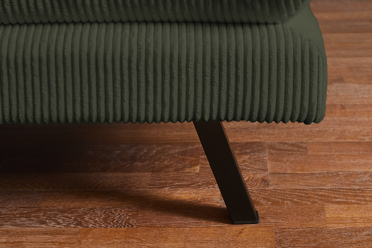 Schlafsofa CAPULO Grün Cord 190cm 3-Sitzer Couch modern