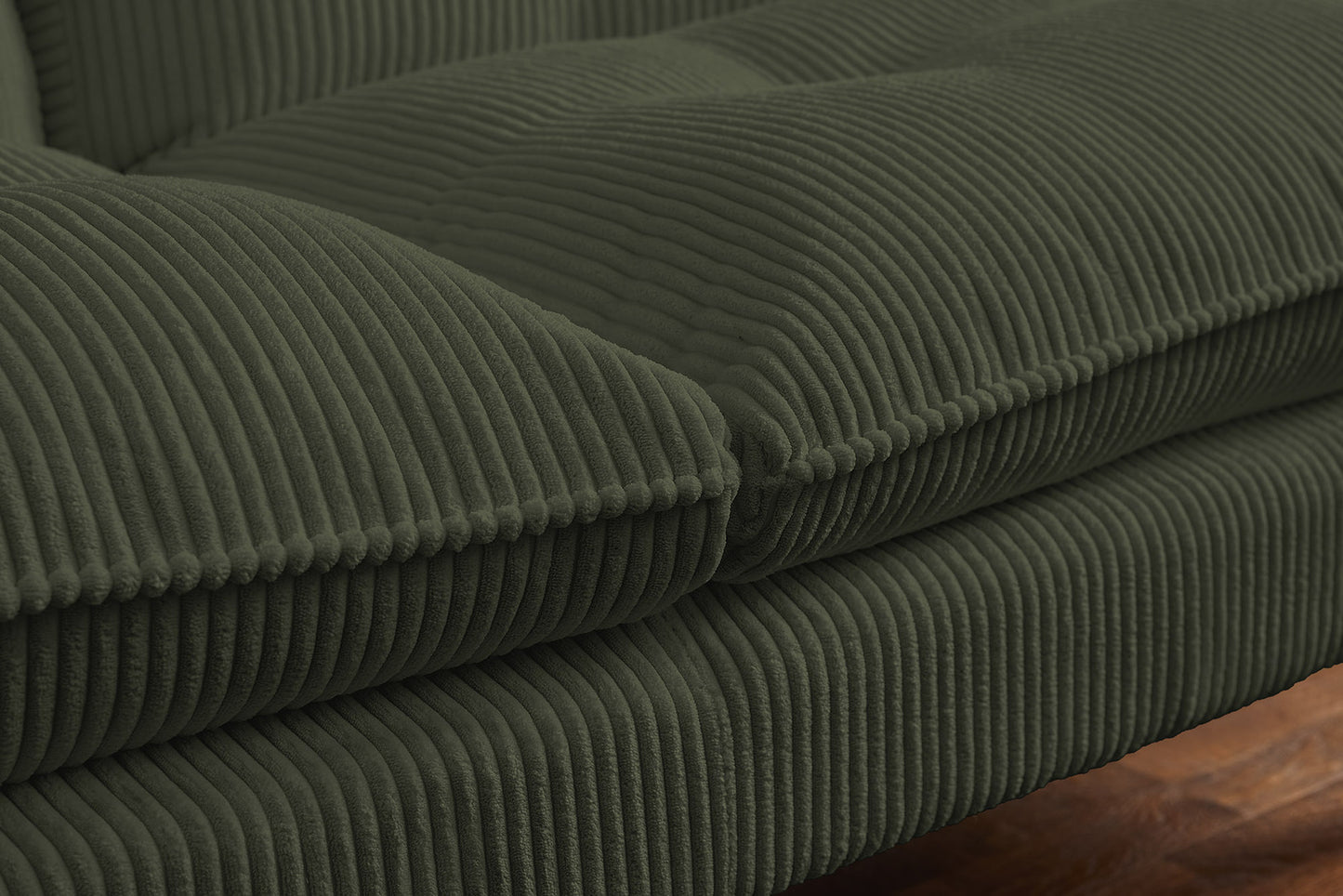 Schlafsofa CAPULO Grün Cord 190cm 3-Sitzer Couch modern