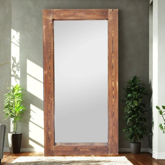 Massivholz-Spiegel HARMONY 180x90cm Pinie geflammt Wandspiegel