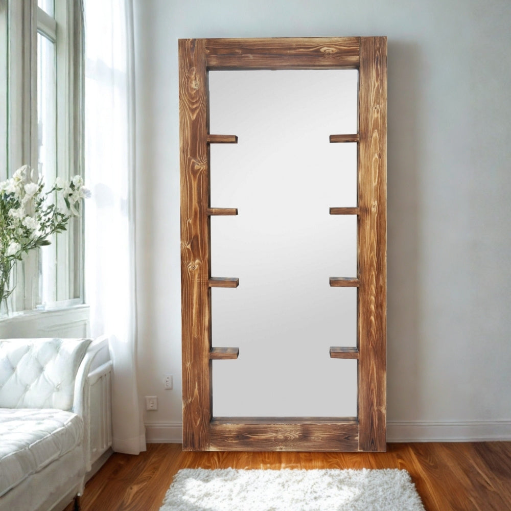 Massivholz-Spiegel HARMONY 180x90cm Pinie geflammt Wandspiegel