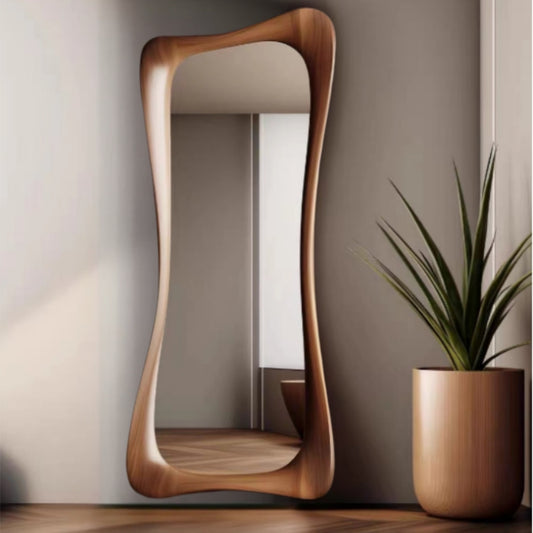 Design Massivholz-Spiegel CURVO 180x80cm natural Pinie Wandspiegel